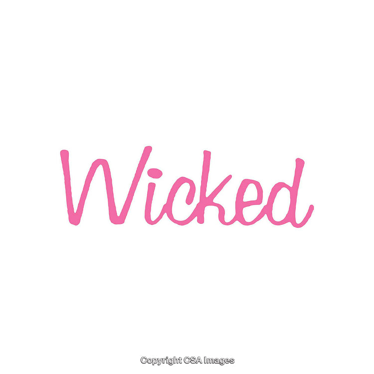 Pink Wicked Word Art With Stylish Font on White Background