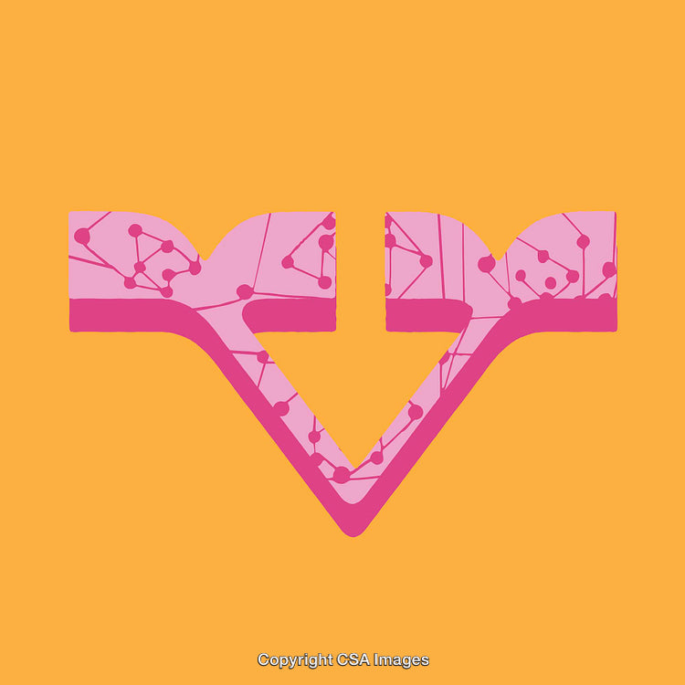 Abstract Illustration of the Letter V with Dynamic Elements