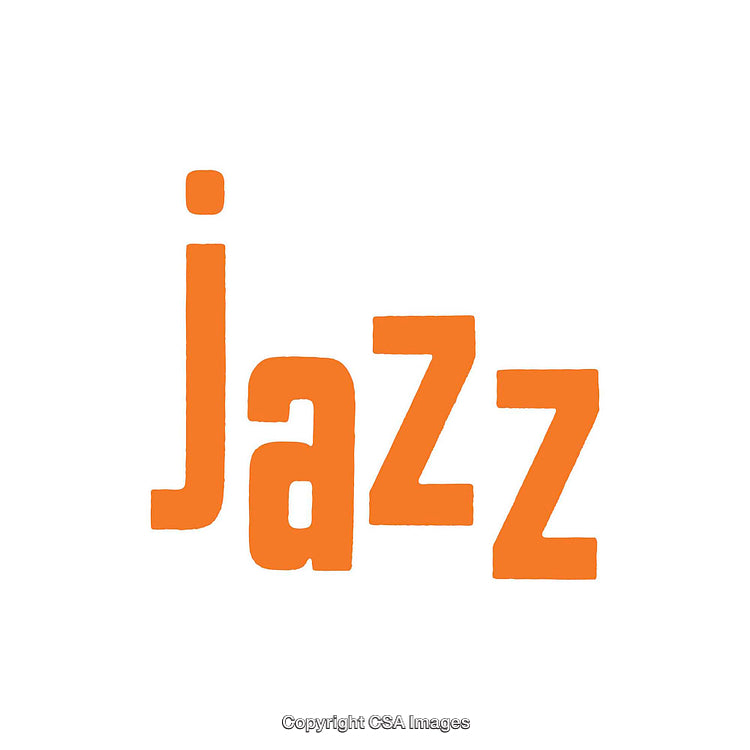 Orange Jazz Text Graphic on White Background