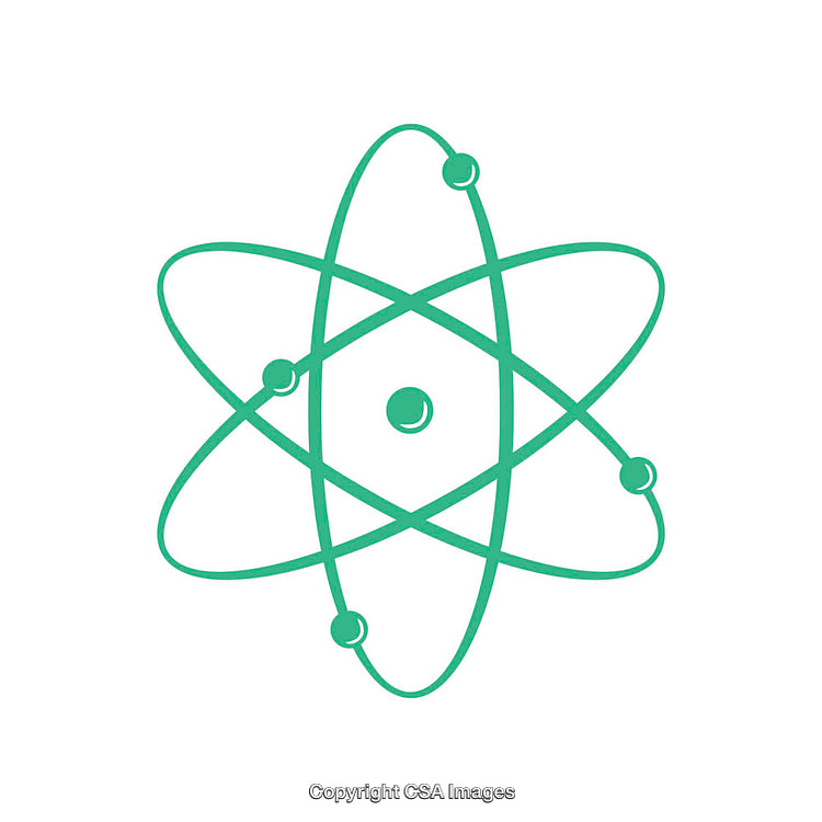 Green Atomic Symbol Depicting Science and Energy Concepts