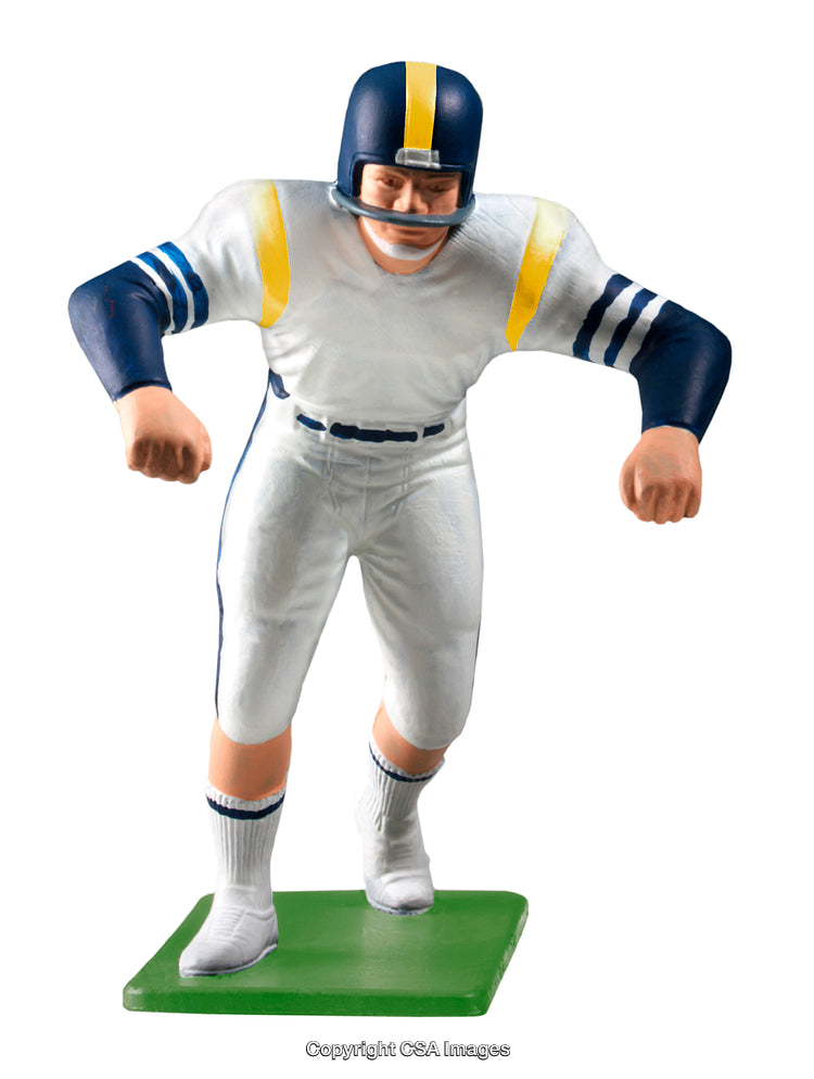 Plastic Football Player Figure on Green Base Depicting Sports Action Pose