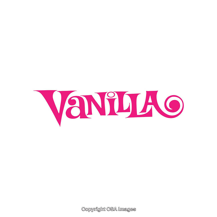 Bold Pink Vanilla Text Design on White Background