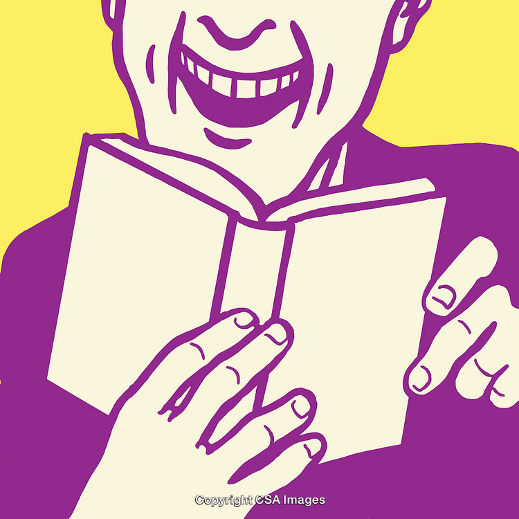 Colorful Line Art Illustration of a Person Enjoying Reading a Book