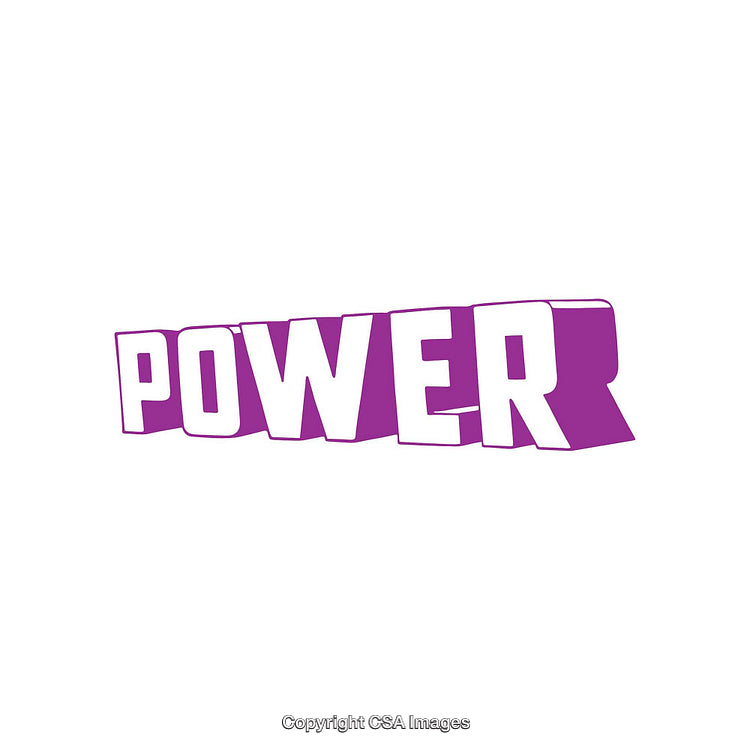 Bold Purple Text Illustration Emphasizing Power and Strength Concept