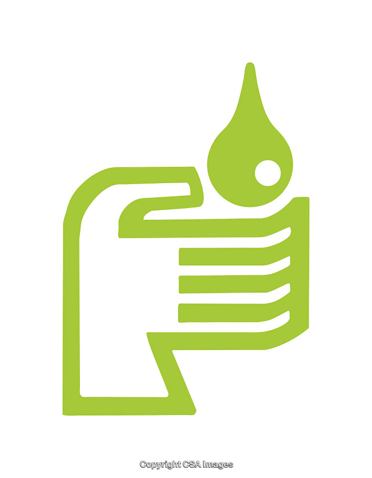 Minimalistic Icon Representing Liquid Drop and Abstract Hand Design