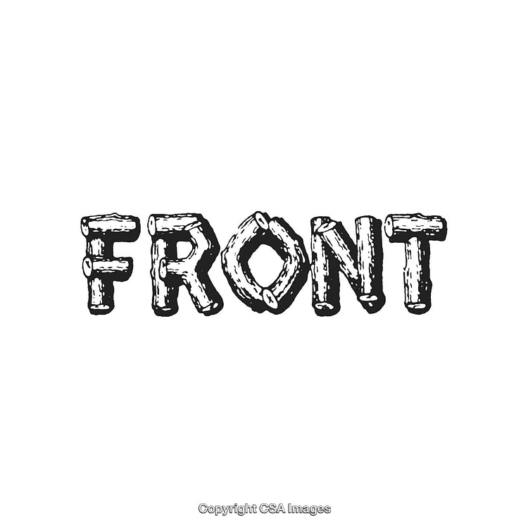 Text Illustration Featuring the Word 'Front' in Bold Sketch Style