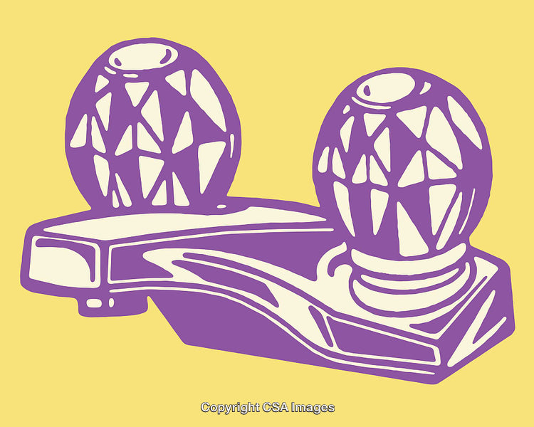Colorful Line Art Illustration of a Unique Geometric Faucet Design