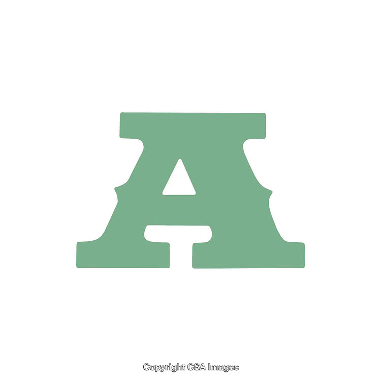 Green Uppercase Letter A Isolated on White Background