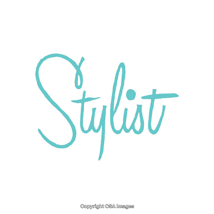 Elegant Script Text Spelling 'Stylist' in Vibrant Turquoise Color