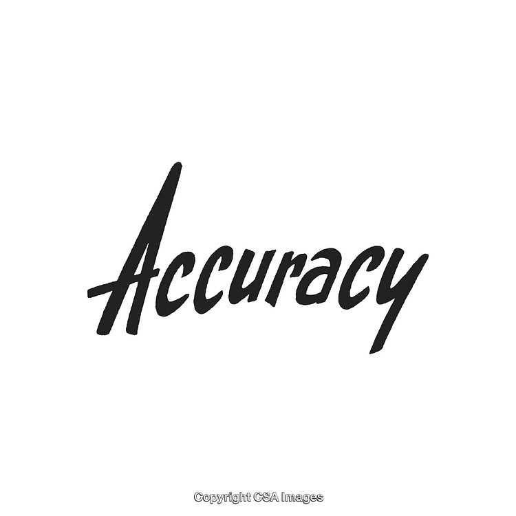 Stylized Accuracy Typography Graphic in Elegant Black Font on White Background