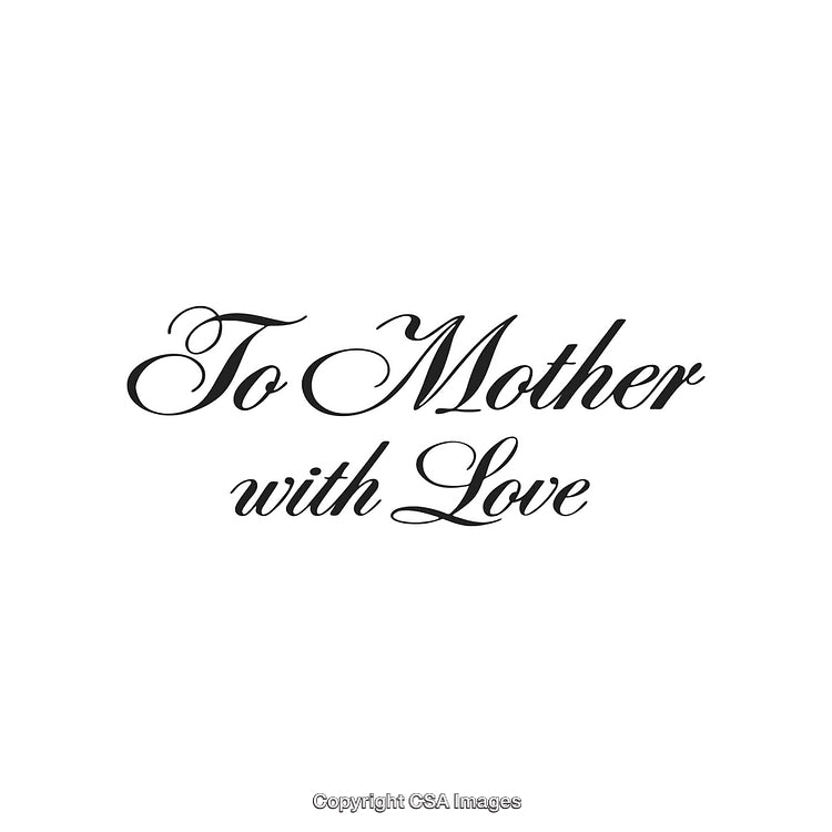 Elegant Calligraphy Dedication Reading 'To Mother With Love' in Black Script