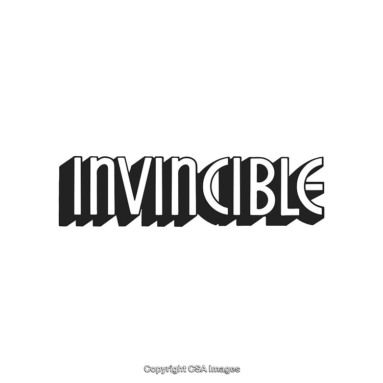 Dynamic Typography of the Word Invincible With Bold Shadow Effect