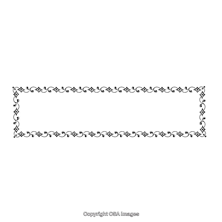 Rectangular Decorative Black and White Border with Classic Design Elements