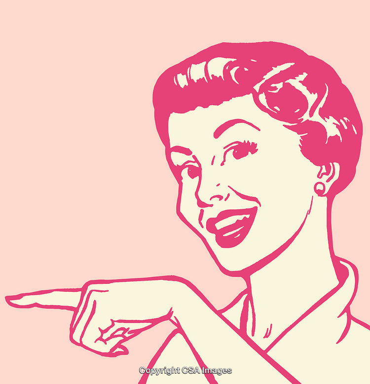Retro Style Pop Art Illustration of a Cheerful Woman in Pink Tones