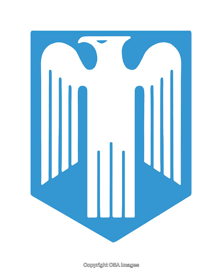 Stylized Blue Icon of an Eagle in a Minimalistic Design