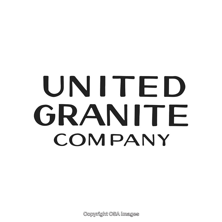 Modern Clean Logo Design for United Granite Company on White Background