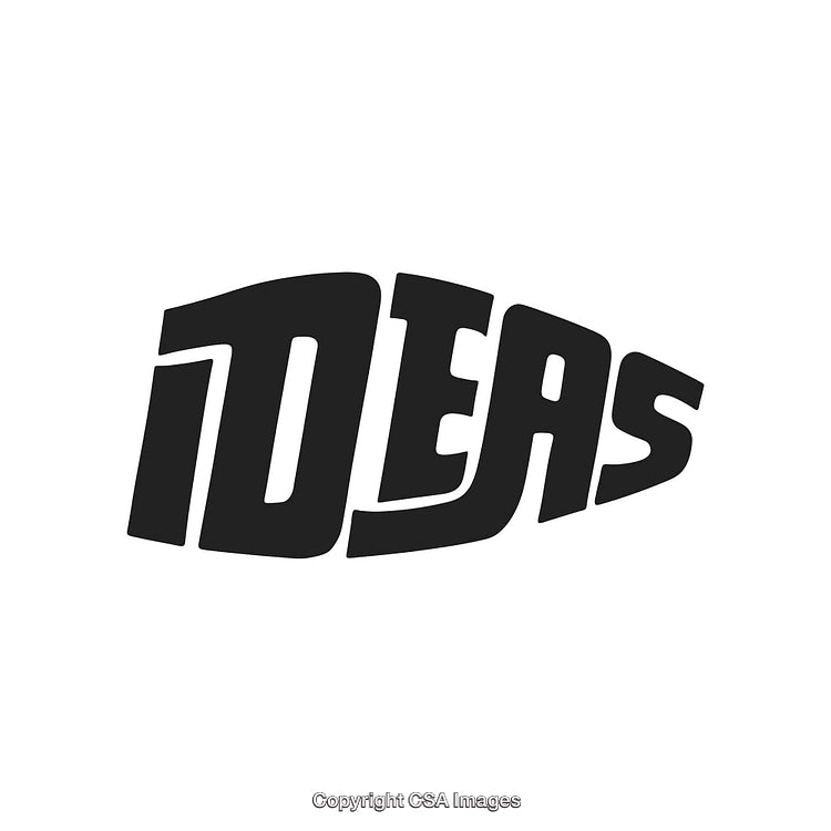 Creative Typography Art Featuring the Word 'Ideas' in Bold Stylized Typeface