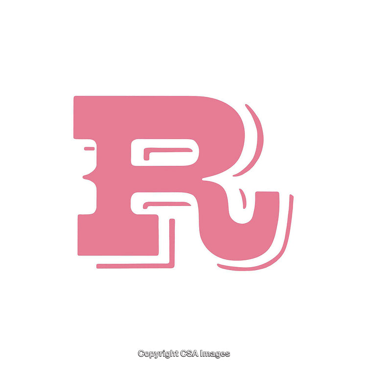 Creative Pink Letter R Icon with Modern Artistic Style