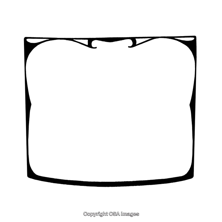 Artistic Black and White Border with Curved Decorative Design