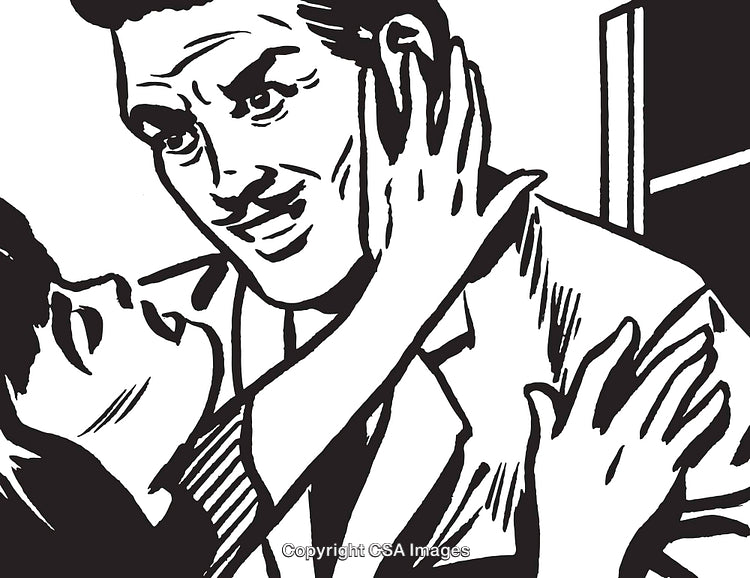 Vintage Illustration Depicting a Couple in a Close Emotional Encounter