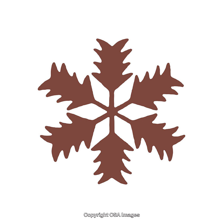 Decorative Brown Leaf Snowflake Icon on a White Background