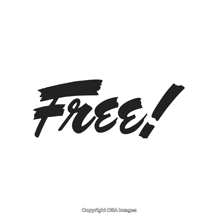 Bold Handwritten Brush Script Typography Featuring the Word 'Free!'