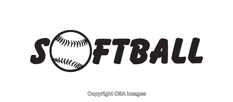 Creative Softball Typography Illustration with Ball Shape Integration