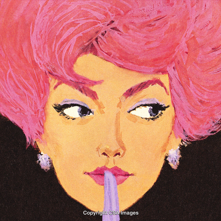 Stylized Portrait of a Woman With Pink Hair and Bold Expression