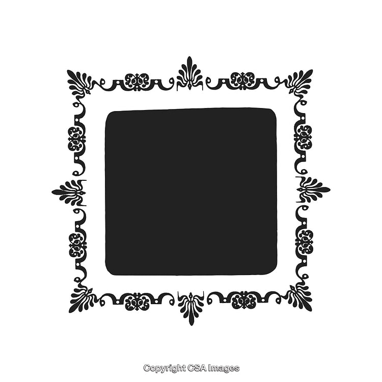 Elegant Ornamental Black and White Vintage Border Design for Decoration