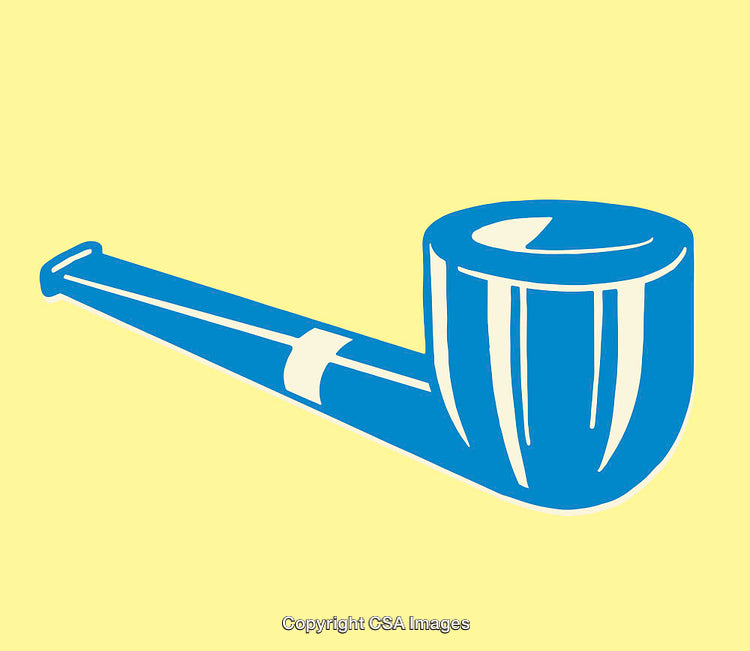 Blue Pipe Illustration on Light Yellow Background