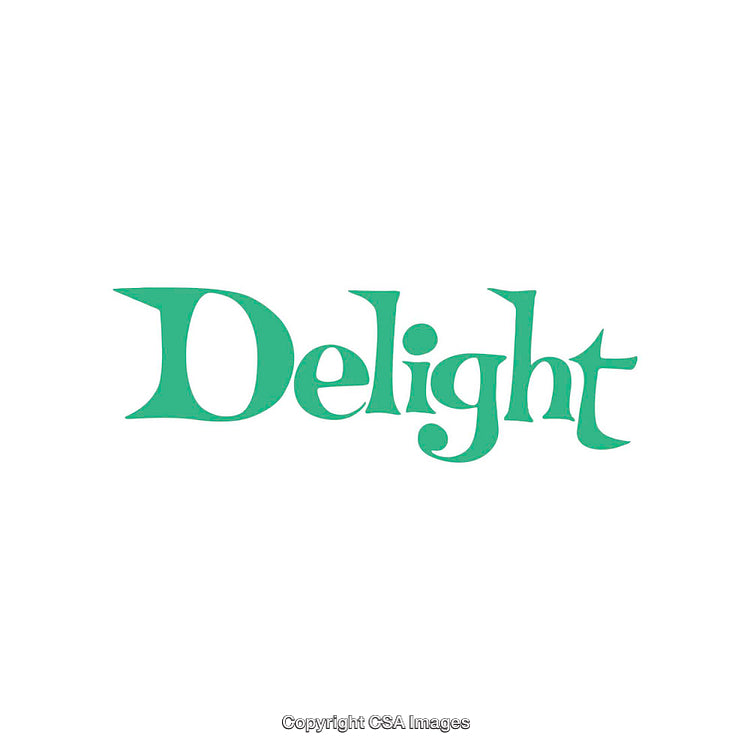 Minimalistic Typography Design Featuring the Word Delight in Green Font