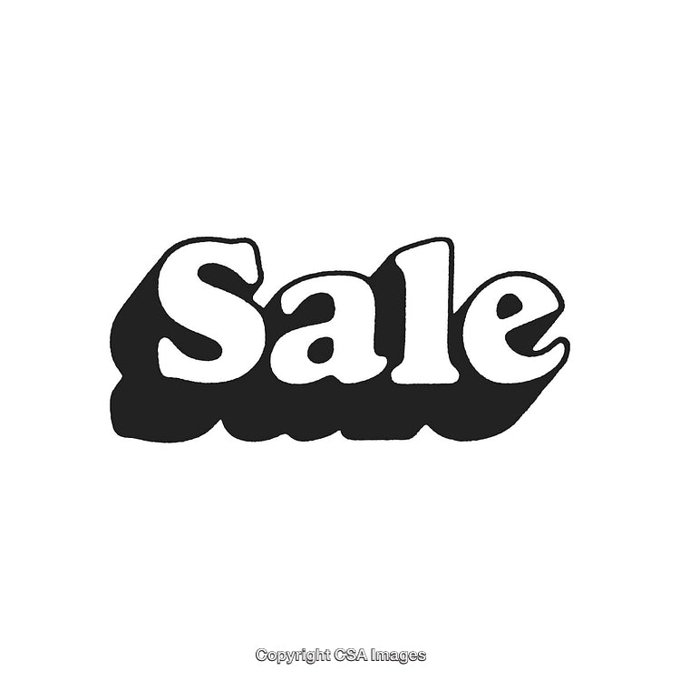 Bold Black and White Sale Text Icon with Creative Style