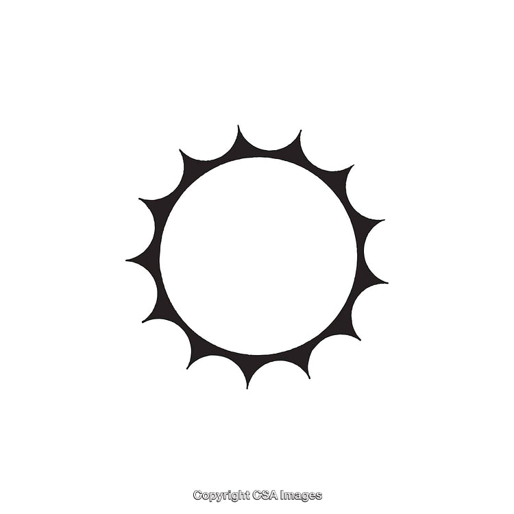 Minimalist Black and White Circular Abstract Sunburst Shape Design