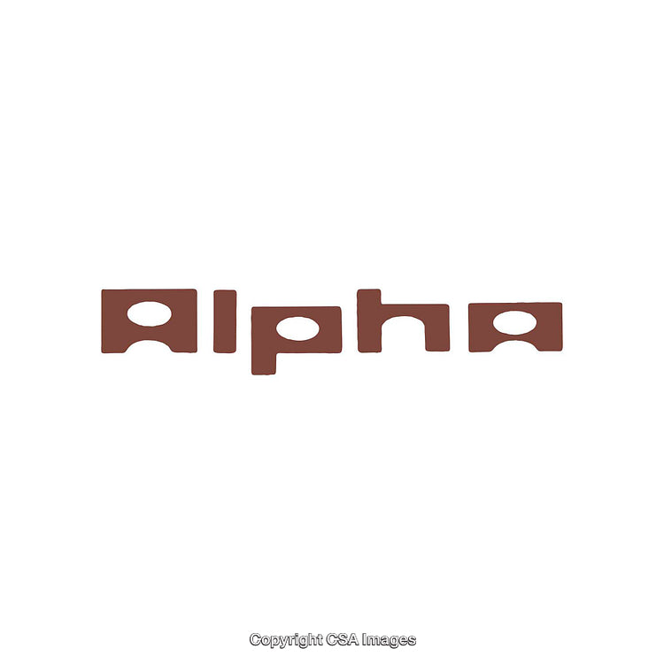 Abstract Word Art with the Text 'Alpha' in Brown Tones
