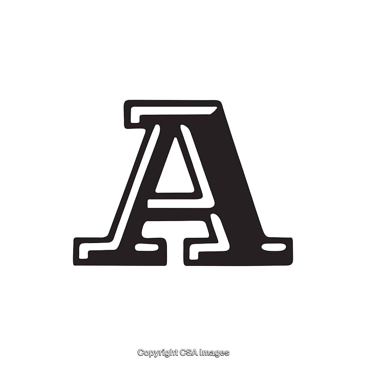 Bold Black Letter A on White Background for Typography Projects