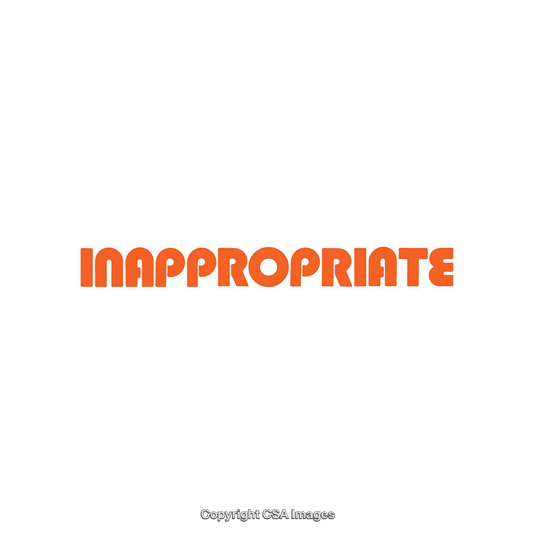 Bold Orange Typographic Design with the Word 'Inappropriate' in Centered Alignment