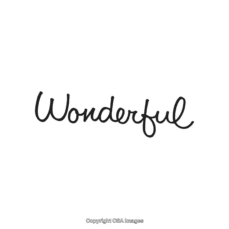 Handwritten Text Design Depicting the Word 'Wonderful' in Script Font