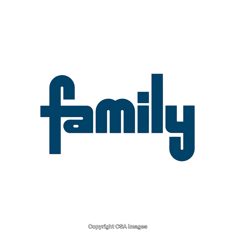 Minimalist Illustration Featuring the Word 'Family' in Bold Typography
