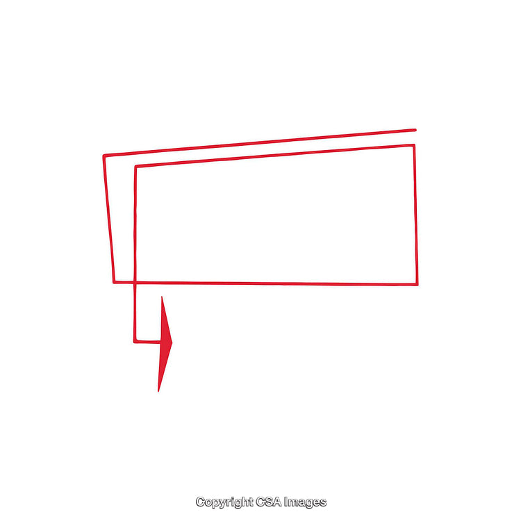 Minimalist Red Speech Bubble With Abstract Outline