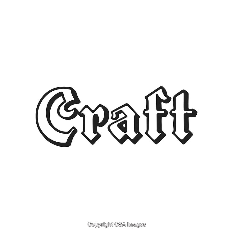 Elegant Black Lettering of the Word 'Craft' in Gothic Style