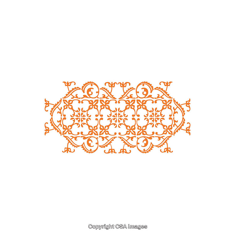 Elegant Ornamental Design Featuring Orange Pattern on a White Background