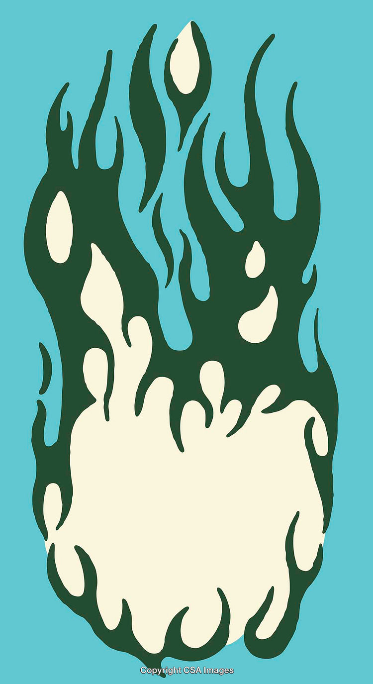Abstract Flame Illustration With Bold Shapes and Contrasting Colors