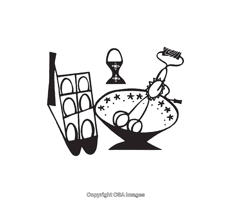 Black and White Line Art Illustrations of Vintage Kitchen Utensils