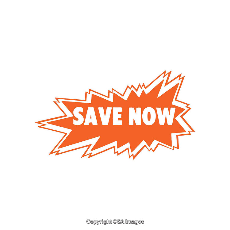 Bright Promotional Graphic Displaying the Text 'Save Now' in Bold Orange