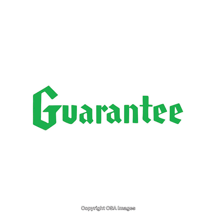 Green Stylized Guarantee Word on White Background
