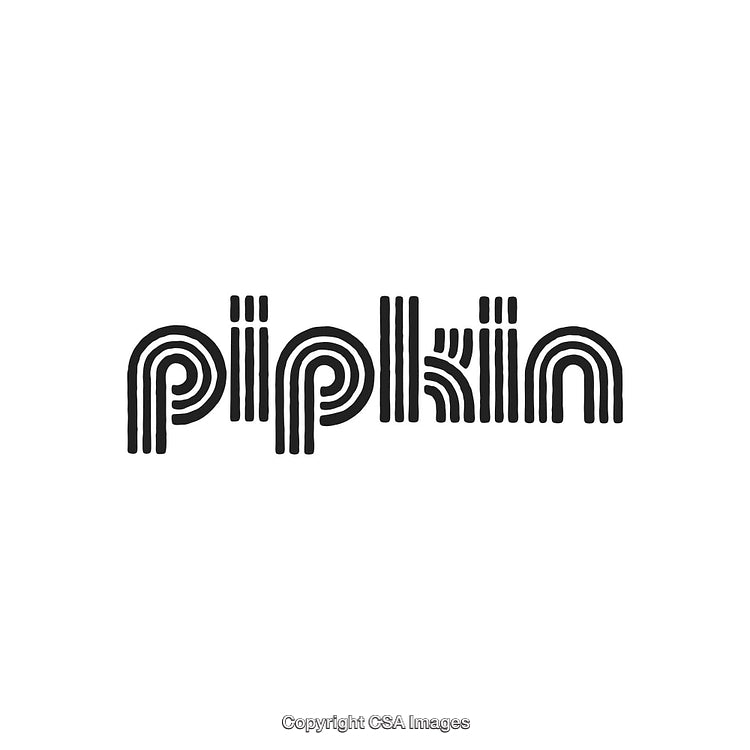 Black Decorative Text with Geometric Design on Plain White Background