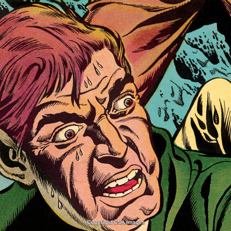 Colorful Comic Style Illustration Depicting an Emotional and Intense Scene