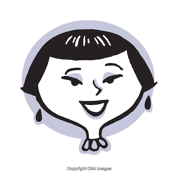 Charming Minimalist Illustration of a Smiling Face with Retro Style