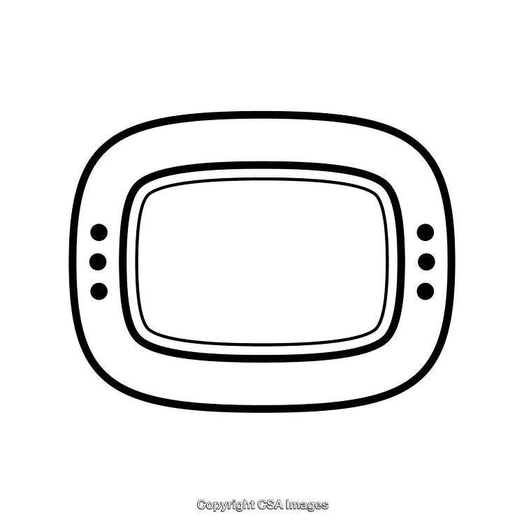 Minimalist Black and White Television Outline Icon Design