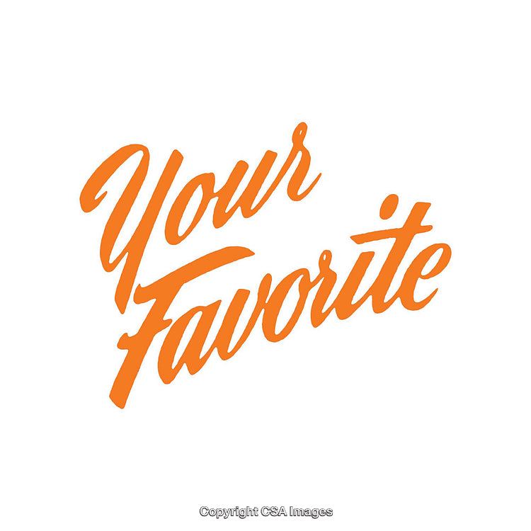 Bold Orange Text Design Reading 'Your Favorite' in a Stylish Font